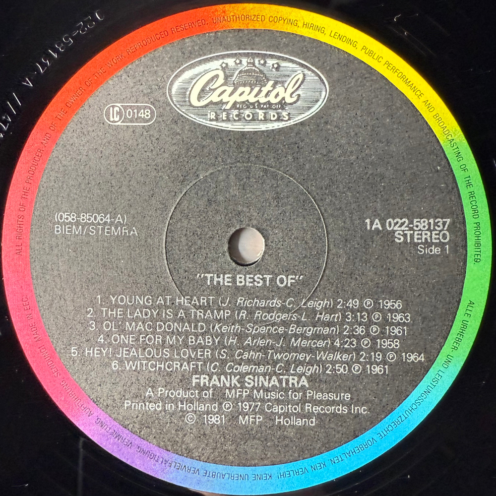 Frank Sinatra ‎– The Best Of (Голландия)
