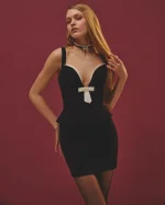 Юбка мини из вискозы, Черный