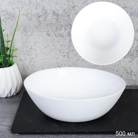 Салатник 500 мл 155 мм Лучи белый / SSW-60 (WHITE) /уп 6/72/