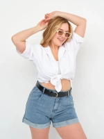 Шорты джинсовые летние с высокой посадкой