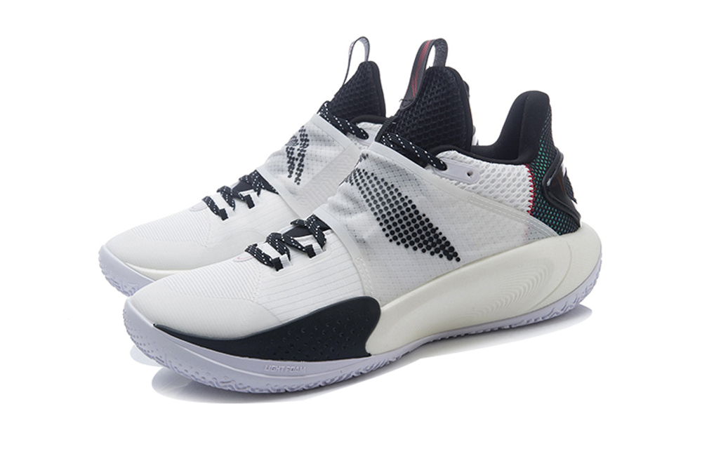 Big Boy Lining Li Ning Sonic 9 shock absorption non-slip wear-resistant low-top basketball shoes black and white