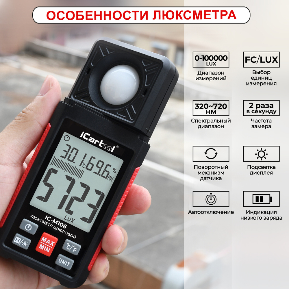 Люксметр цифровой iCartool IC-M106