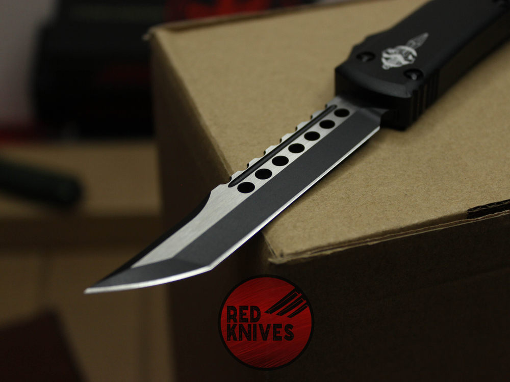 Нож Microtech Ultratech Hellhound H/E A+++ - черная рукоять, черный клинок