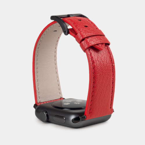 Ремешок для Apple Watch 40/41/42 mm из кожи козы, красного цвета