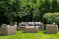 "Кальяри" диван из искусственного ротанга (гиацинт) трехместный, цвет соломенный