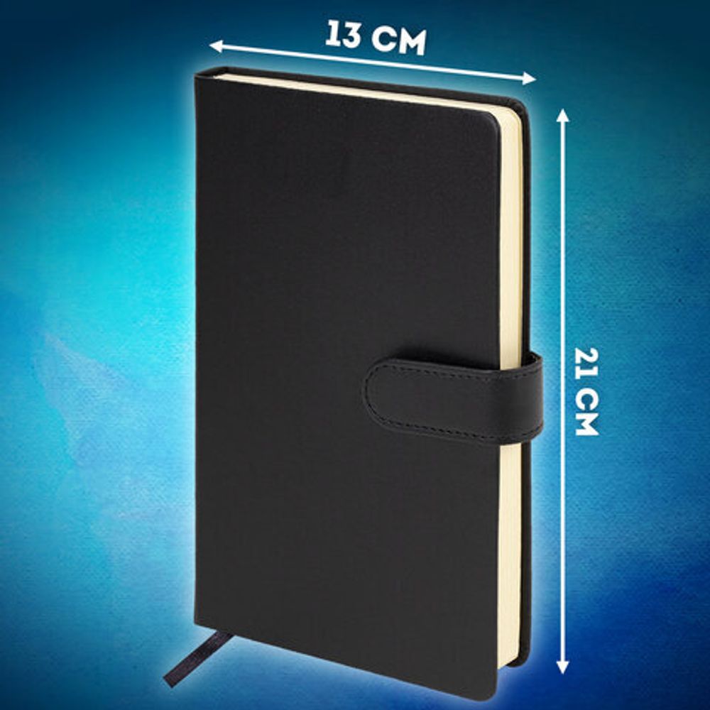 Скетчбук, слоновая кость 140 г/м2 130х210 мм, 80 л., КОЖЗАМ, застежка, BRAUBERG ART CLASSIC, черный, 116460