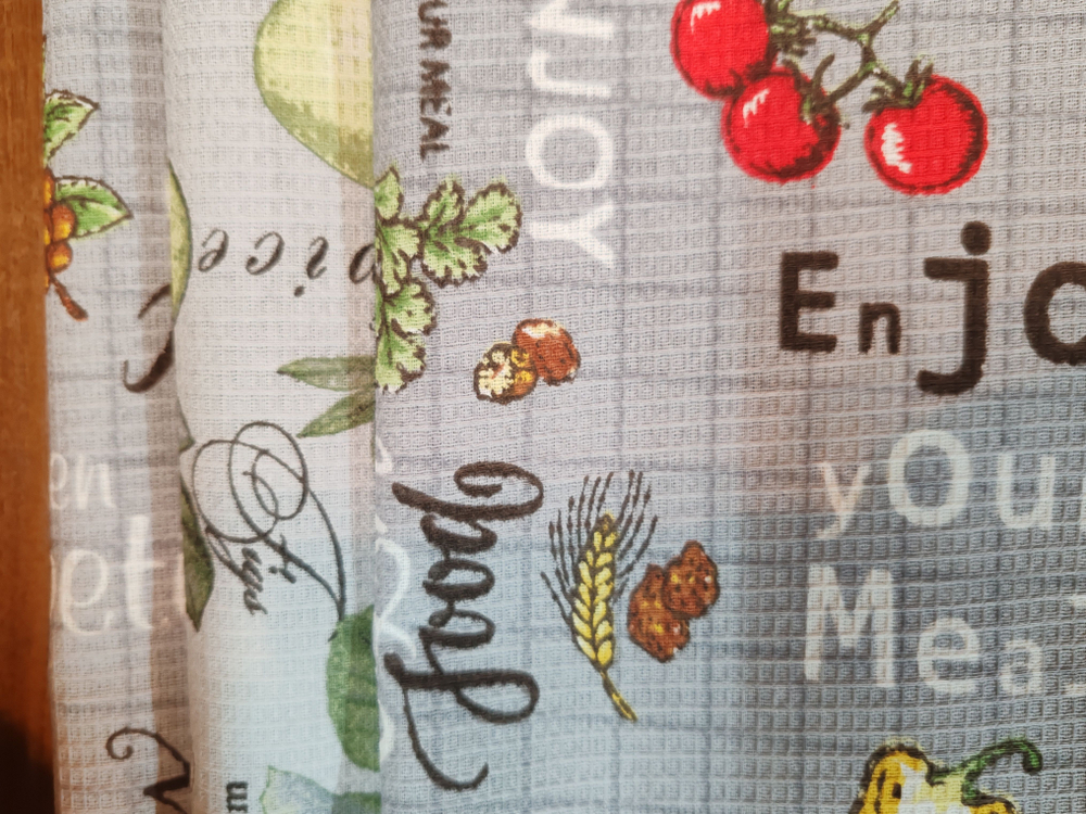 Набор кухонных полотенец, 3 шт , 37х75 см , вафельное