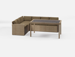 Обеденная группа из искусственного ротанга Кингстон Макси + 3 кресла Сантьяго