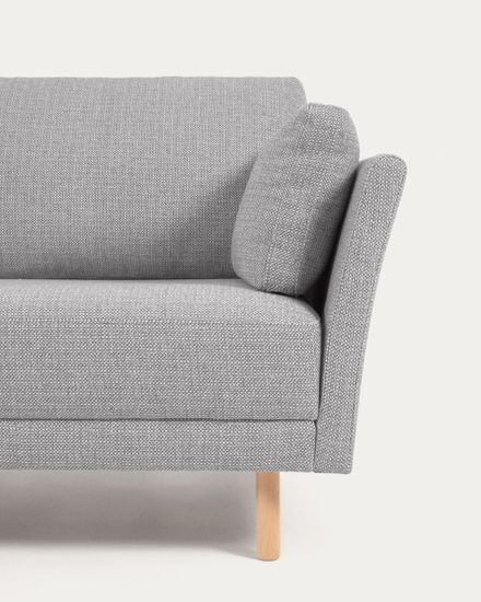 Gilma 2-местный диван светло-серого цвета с ножками в натуральной отделке 170 см.