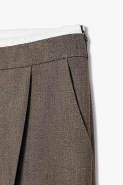 ZARA БРЮКИ-БОКСЕРЫ С КОНТРАСТНОЙ ДЕТАЛЬЮ, СЕРО-КОРИЧНЕВЫЙ