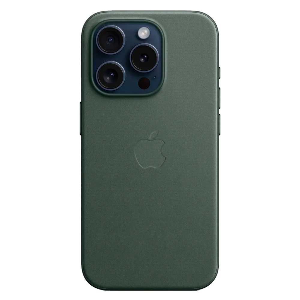 Тканевый чехол с поддержкой MagSafe Apple FineWoven Case для iPhone 15 Pro, Evergreen (Вечнозеленый)