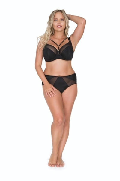 Бюстгальтер plus size с декоративными бретелями (Размер: 75K) (Цвет: черный)