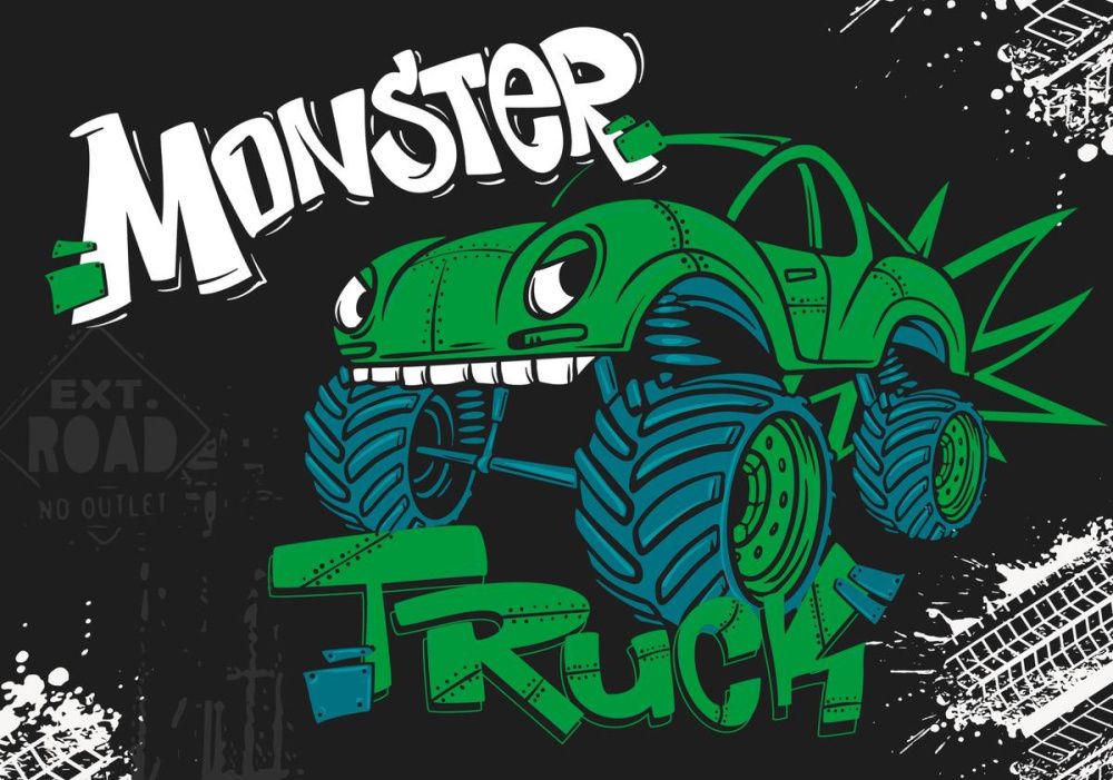 Настольное покрытие д/лепки, пластик 330/230 &quot;Monster truck 2024&quot; (Пчелка)