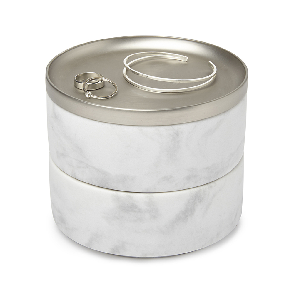 Шкатулка tesora, белая/никель