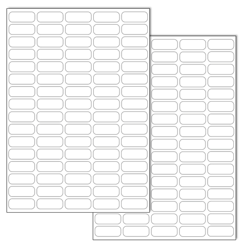 Белые виниловые наклейки для маркировки Policomprint М8, 25х10 мм. 160 шт. Глянец.