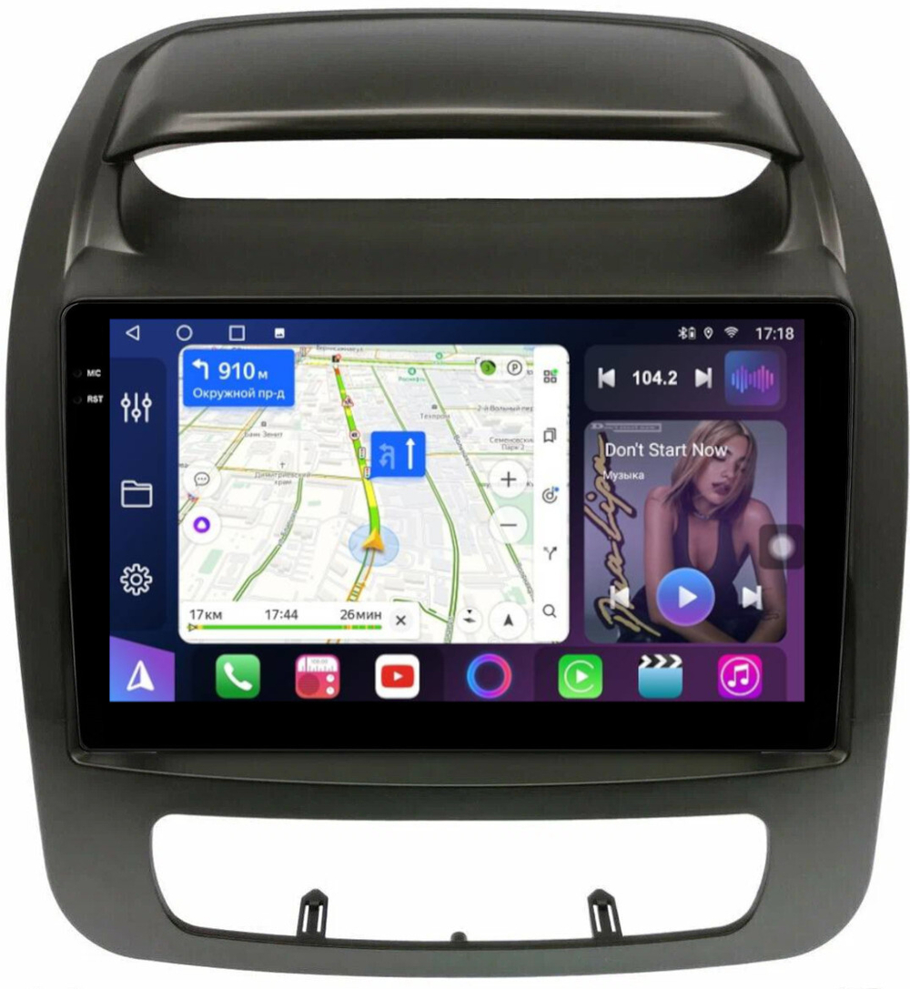 Магнитола для KIA Sorento 2 XM 2012-2020 (отдельный экран климата, без штатной КЗВ) - FarCar 224NM монитор 9.5" QLED на Android 14, TS18, CarPlay, 4G SIM-слот