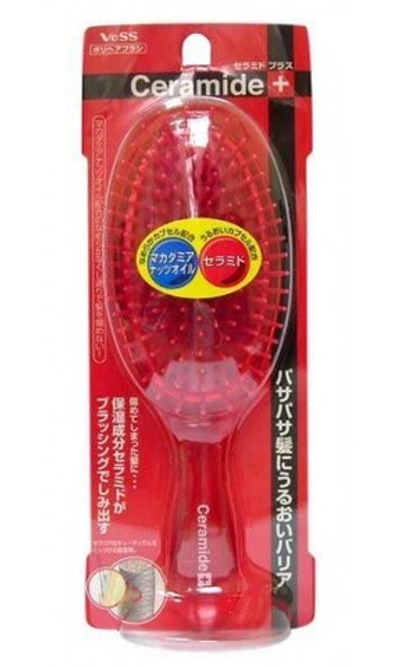 Щетка массажная для увлажнения и смягчения волос с церамидами VESS Ceramide Brush