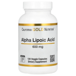 California Gold Nutrition, альфа-липоевая кислота, 600 мг, 120 растительных капсул