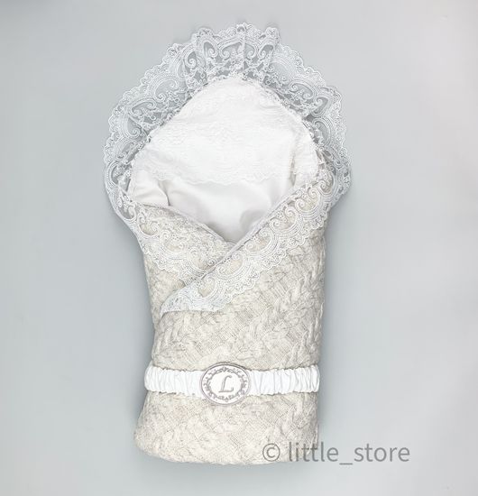 Конверт-одеяло "Косички" жемчужный