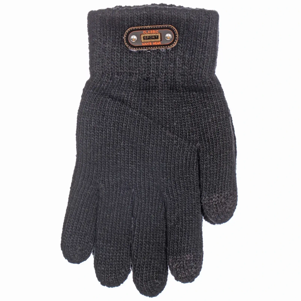 Перчатки мужские зимние сенсорные «NEHOLOD», цвет черный, 24,5*9см (пакет с подвесом)