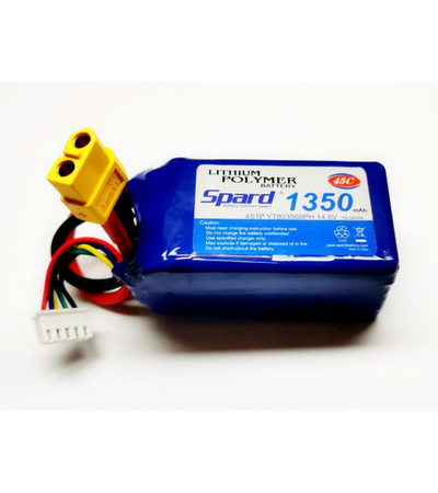 Аккумулятор Li-Po Spard 1350mAh, 14,8V, 45C, XT60