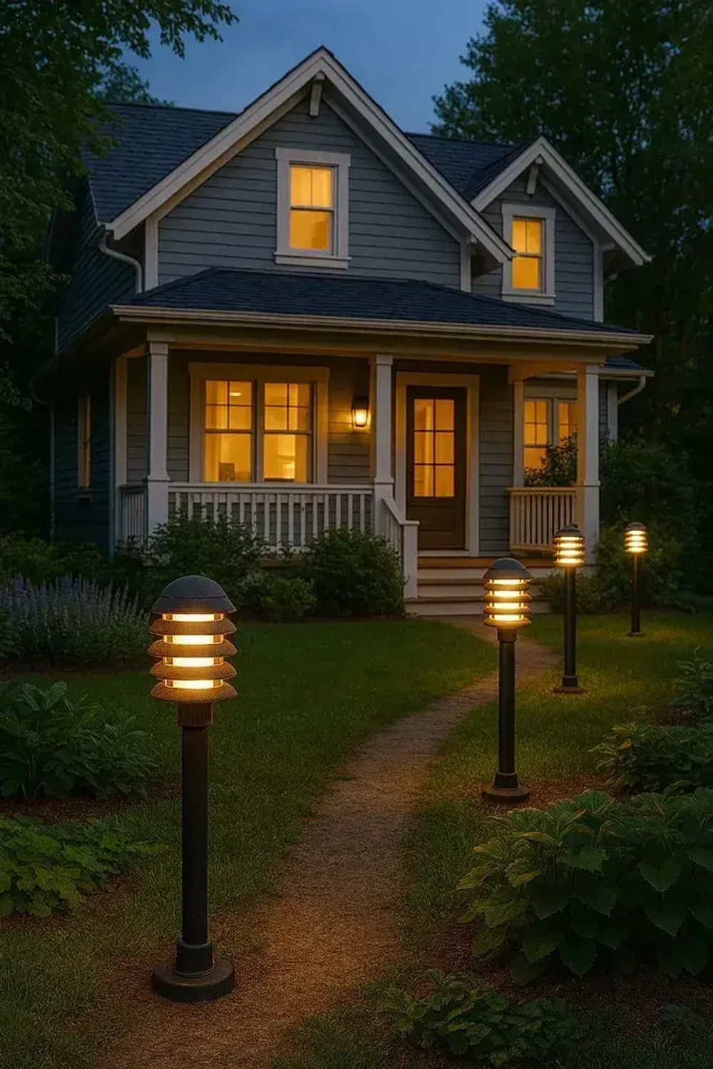 Светильник уличный садовый фонарь 85 см Парковый, электрический, IP54, черный, E27