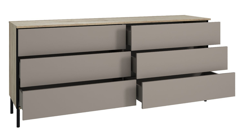 Комод с 6 ящиками Сиэтл, бежевый