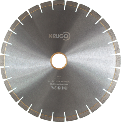 Диск алмазный сегментный по граниту, бесшумный KRUGO 400x40x3,6x60x15mm, BSG16A