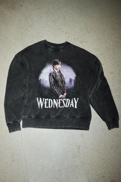 ZARA СВИТШОТ С ЭФФЕКТОМ ПОТЕРТОСТИ WEDNESDAY©, АНТРАЦИТОВО-СЕРЫЙ