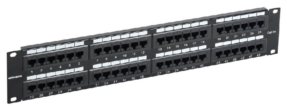 Патч-панель 19, 48xRJ45, UTP, Кат. 5е ITK PP48-2UC5EU-K05-G