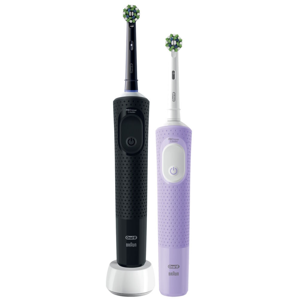 Зубная щетка Oral-B Vitality Pro Чёрная и лиловая 2 щётки