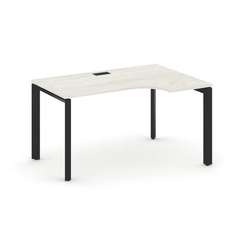 Style Project Стол рабочий эргономичный SN-59P.SPA-001(R) Дуб Наварра/Металл Черный/Черный Заглушка