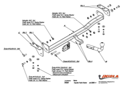 Фаркоп IMIOLA T.034 Toyota Yaris Verso 2000-2004, Toyota Fun Cargo 2000-2004(паспорт и сертификат в комплекте)(без электрики)