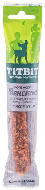 TitBit лакомство для собак Колбаски Венские с уткой 20 гр.