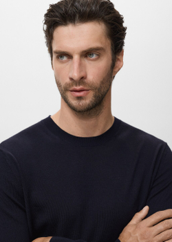 Свитер с круглым вырезом из 100% шерсти мериноса