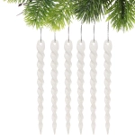Подвеска «Волшебная сосулька» 13 см (набор 6 шт), Белый