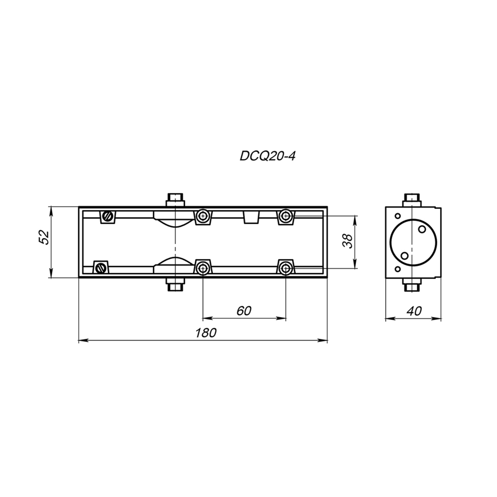 Доводчик дверной DCQ20-4 (40-80 кг) AL w/o arm до 80 кг (алюминий) без тяг в комплекте