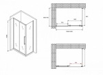 Душевой уголок ABBER Schwarzer Diamant AG30160BMH-S70BM 160х70 стекло матовое/профиль черный