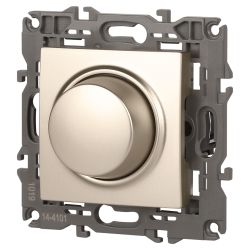 14-4101-04 ЭРА Светорегулятор поворотно-нажимной, 400ВА 230В, IP20, Эра Elegance, шампань