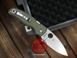Нож Spyderco Shaman FP - рукоять зеленый OD G10, клинок плейн