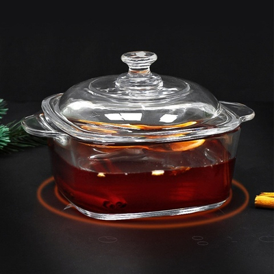 Кастрюля 1л стеклянная с крышкой, h12см, d20см, FBW-1L