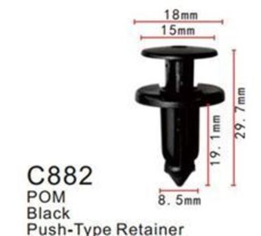 Клипса для крепления внутренней обшивки а/м Тойота пластиковая (100шт/уп.) Forsage клипса C0882(Toyota)