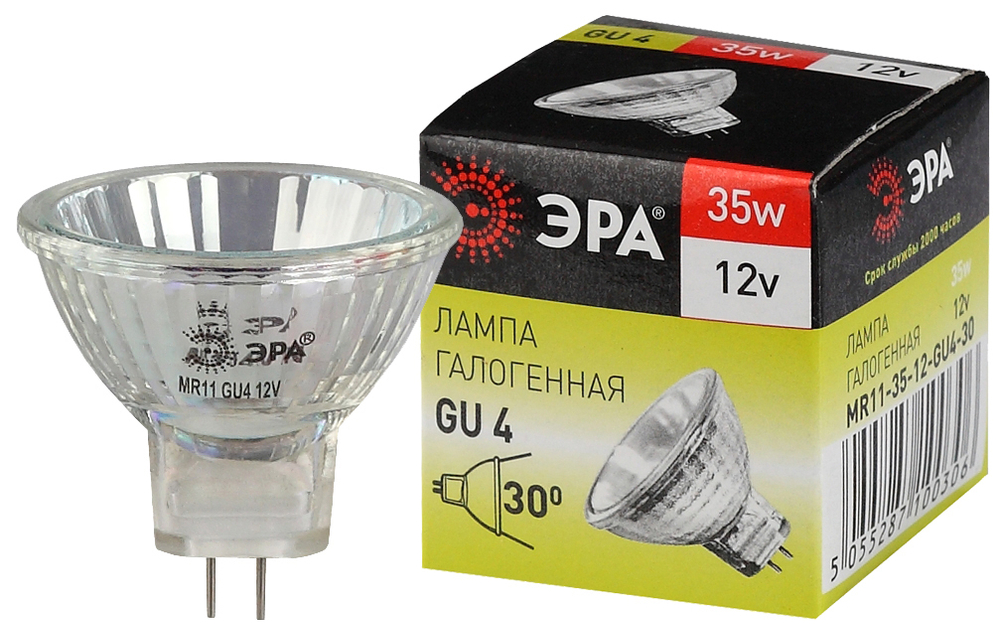 Лампа галогенная Эра MR11 35W-12V-30CL GU4