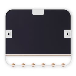 Зеркало с крючками для аксессуаров Estique, 46х41 см, белое/натуральное дерево