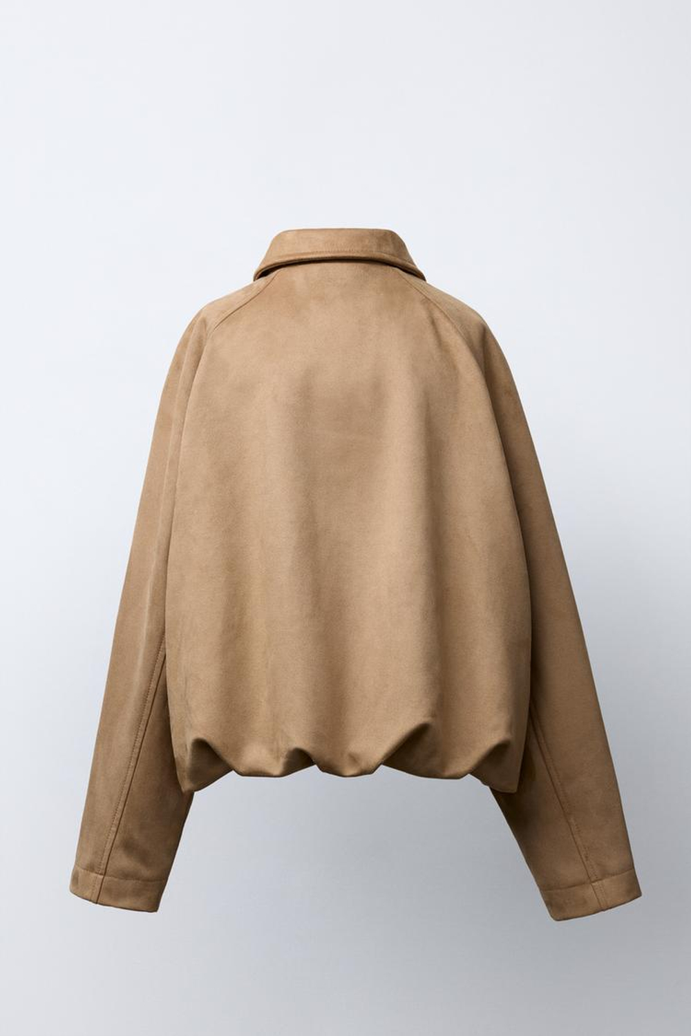 ZARA БОМБЕР ИЗ ИСКУССТВЕННОЙ ЗАМШИ, ПЕСОЧНЫЙ