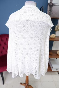 Кардиган белый вязаный 54 размер