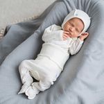 Ползунки с закрытой ножкой "Молоко" из ажурного хлопка 0+