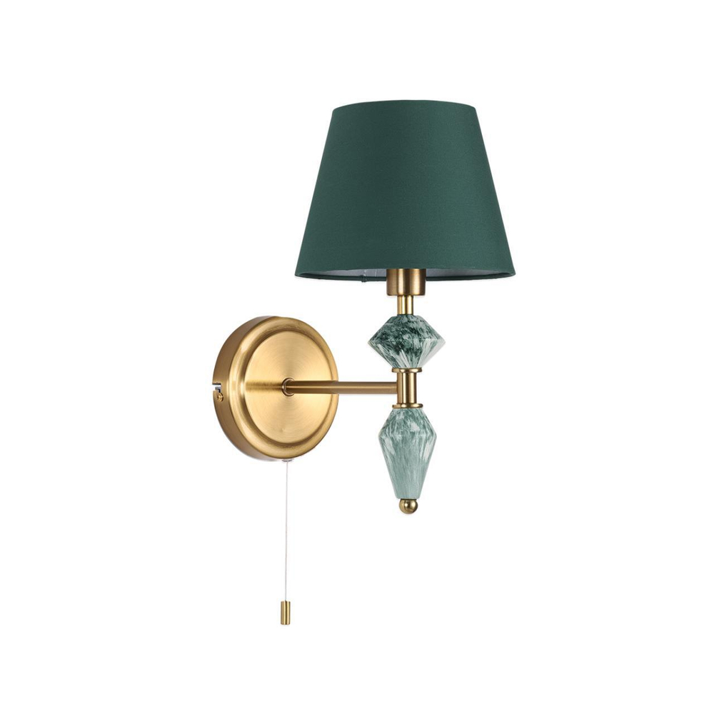 8275/1W CLASSI латунь/зеленый, металл/керамика/ткань Бра Е14 1*40W 220V VERMONT