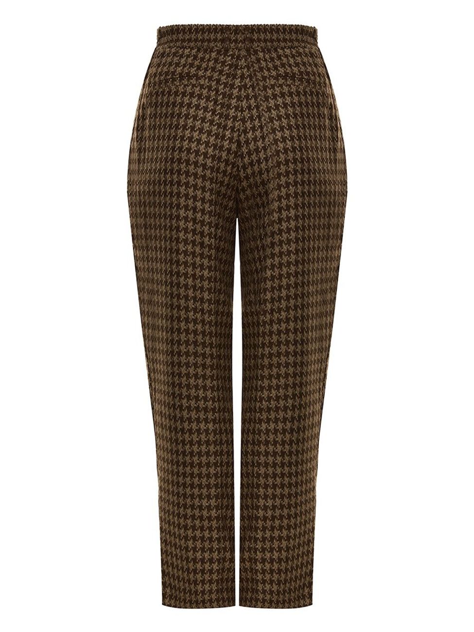 Брюки прямые широкие, гусиная лапка, коричневый