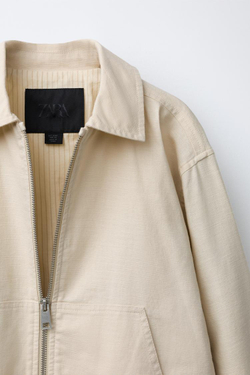 ZARA КУРТКА-БОМБЕР, СВЕТЛО-БЕЖЕВЫЙ